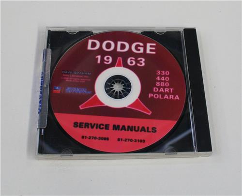 CD DODGE 1963 WORKSHOP MANUAL ON CD  20254