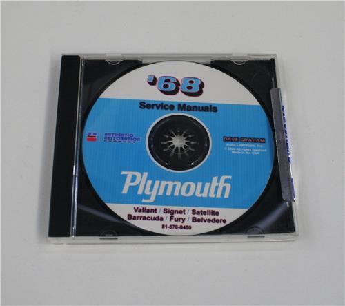 CD 1968 PLYMOUTH WORKSHOP MANUAL ON CD  20328