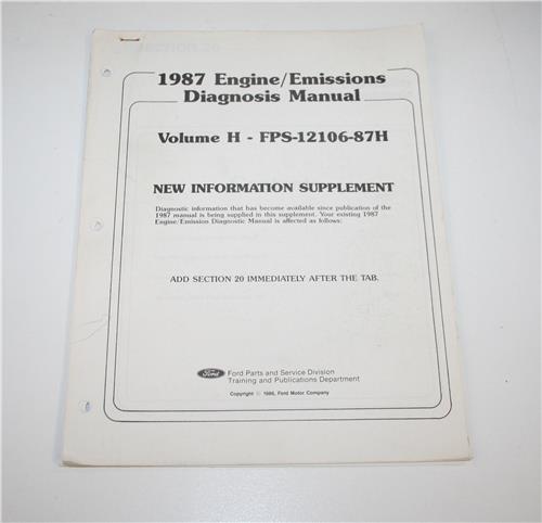 SM FORD 1987 8 VOLUME WORKSHOP MANUAL SET  20427